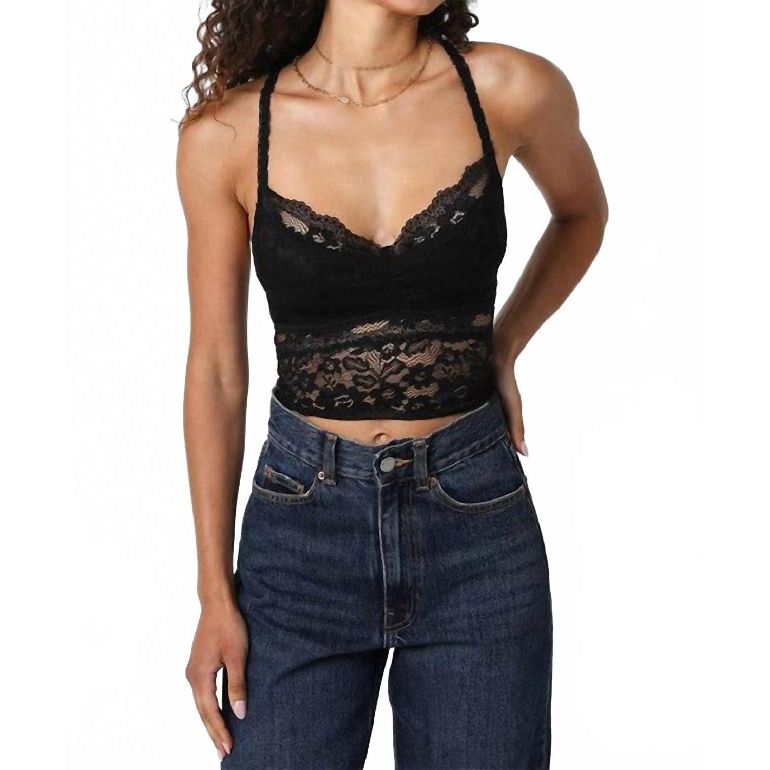 New Olivaceous Angela Lace Camisole Top In Black
